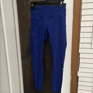 Lululemon blue  fast and free high rise pocket leggings size 6